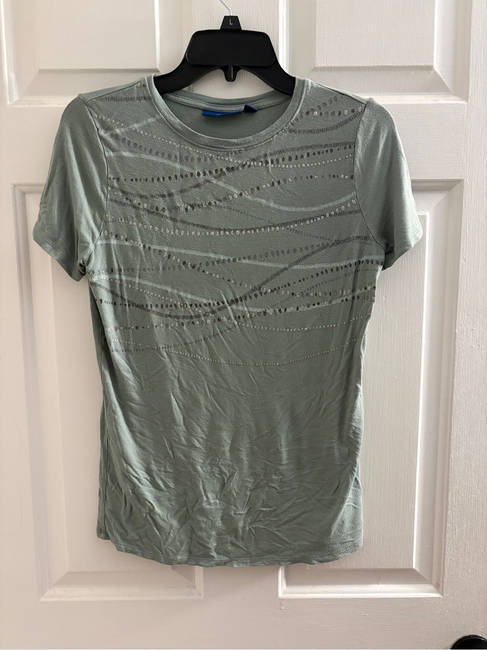 Apt. 9 Sage Green Short Sleeve Eyelet Tee